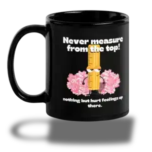 "From the bottom" Black Glossy Mug