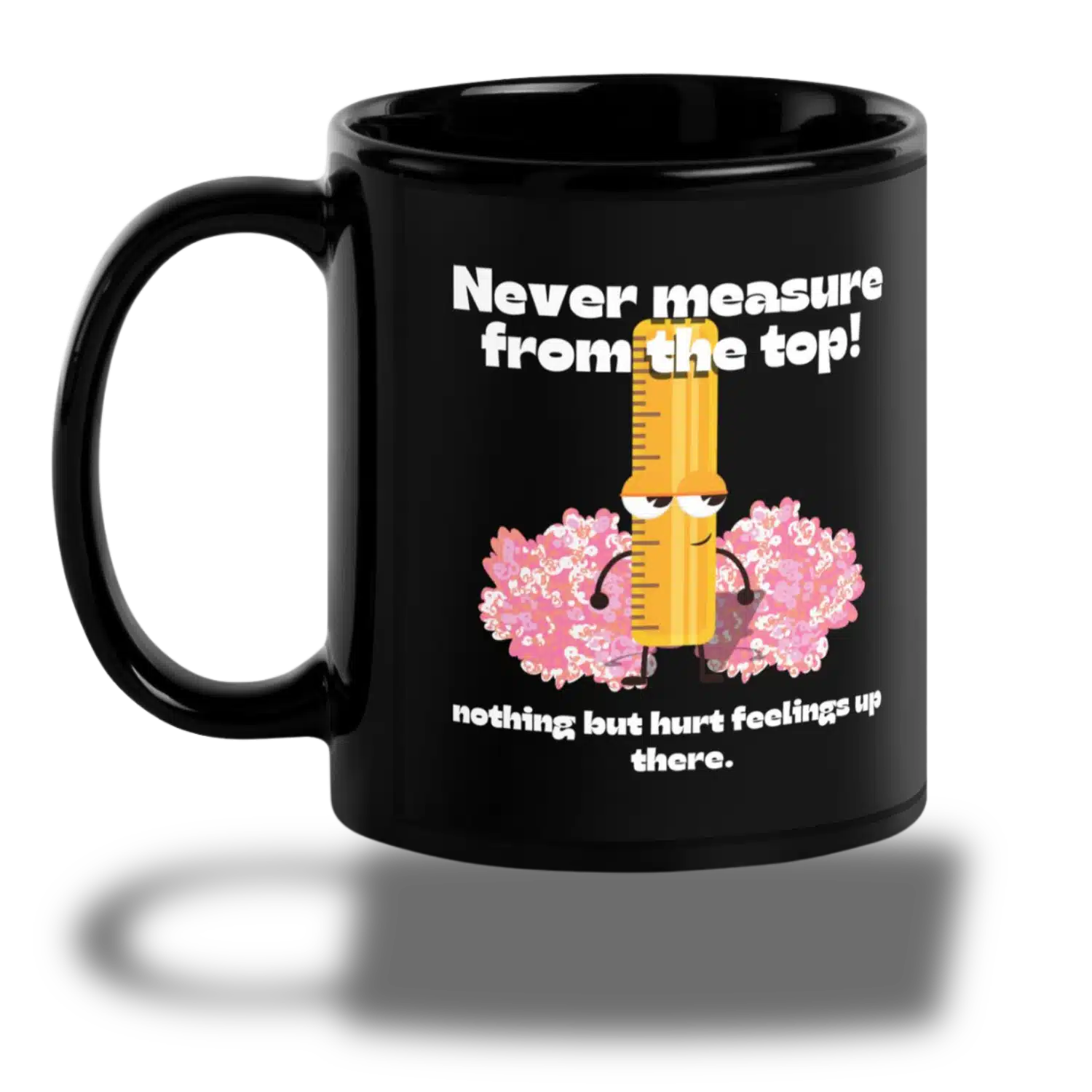 "From the bottom" Black Glossy Mug