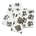 Close up of Trash Panda Cloth Napkin Set