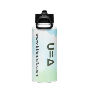 b | the | Δ Stainless Steel Water Bottle back