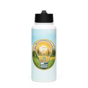 b | the | Δ Stainless Steel Water Bottle front