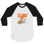 R-Value 3/4 sleeve black and white baseball tee